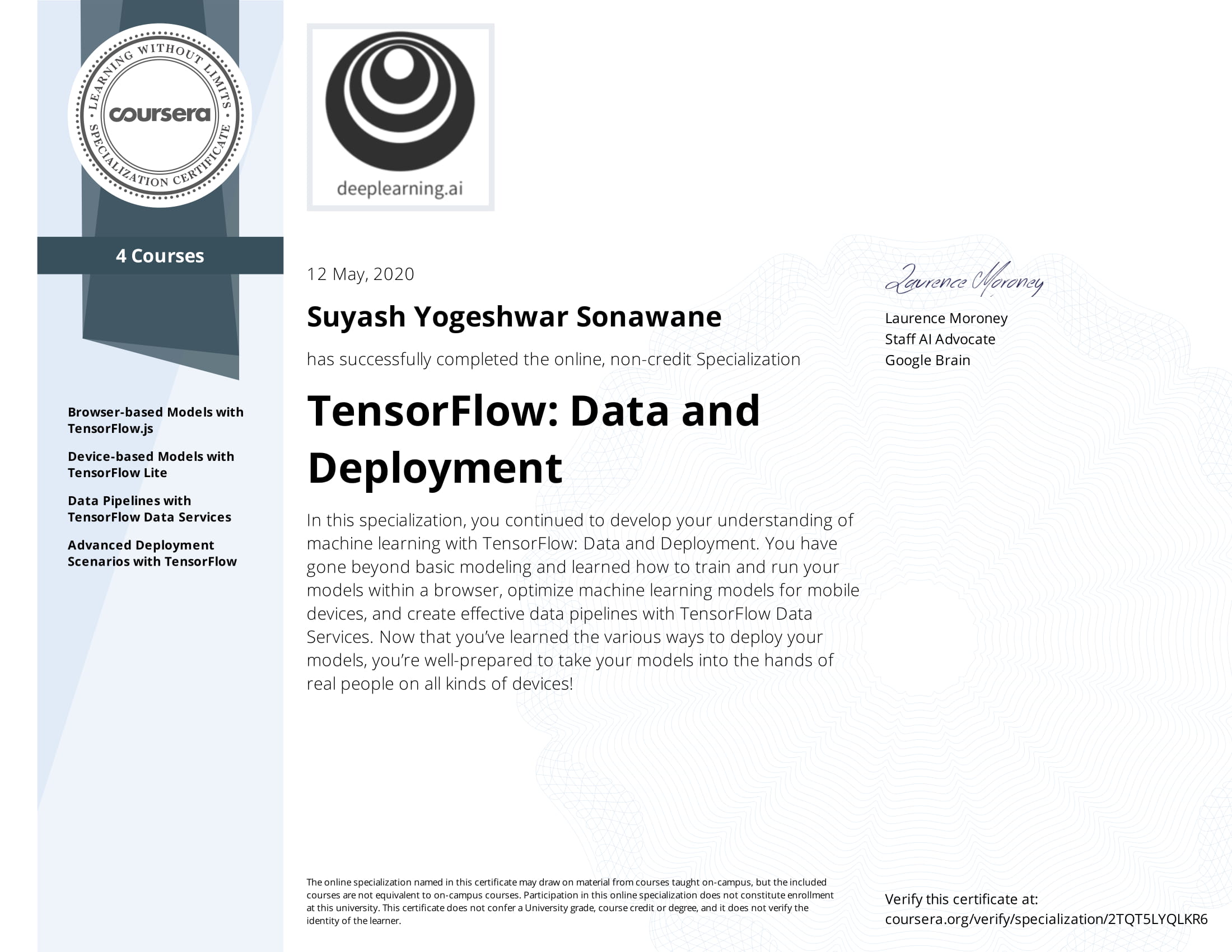Suyash Sonawane | TensorFlow Data and Deployment